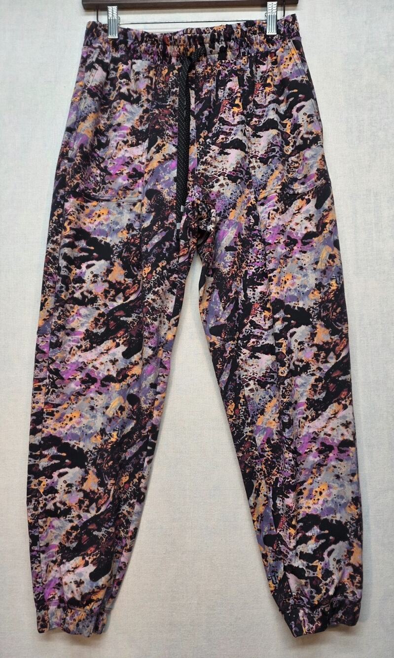 Fabletics Women's The One Jogger Pants Sz S Purple Black Abstract Athleisure